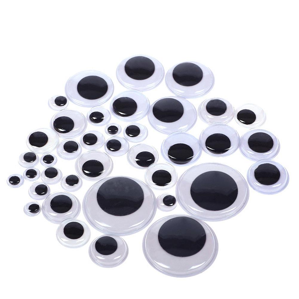 100 Self Adhesive Googly Eyes Stick On Sticky Wobbly-Wiggly 6-20mm Craft  X8Y5 